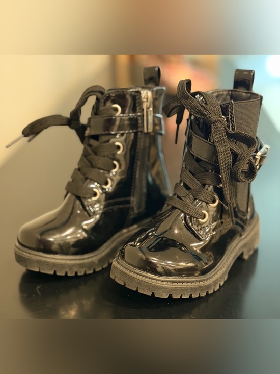 Vince Camuto Other - Vince Camuto Kids Black Patent Combat Boots